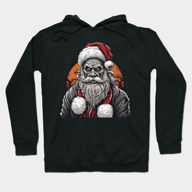 Zombie santa evil red eye design Hoodie by Edgi